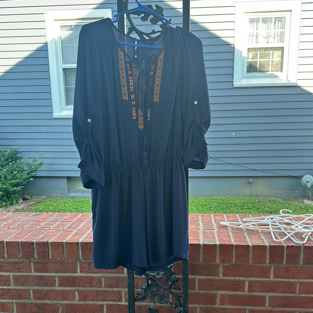 Signature Studio Navy Jumpsuit with Gold Accents